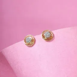 Mia by Tanishq 14k (585) Diamond Yellow Gold Earrings for Women image 2