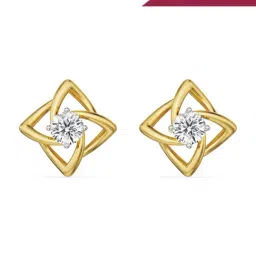 EMORI 14k (585) Yellow Gold Raha Solitaire Lab Grown Diamond Studs for Women-image-97