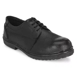 Armaduro Steel Toe Safety Shoes Low Ankle PVC Sole Black Full Grain Leather Size UK 7, AD1010-picture-40