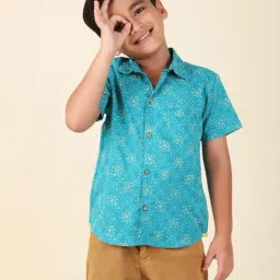 Fabindia Kids Blue Printed Shirt-picture-25
