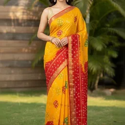 yashvi fab Bandhani Pure Cotton Handloom Bandhani Saree-picture-24