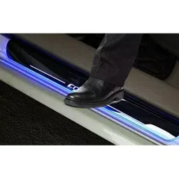 SCA Black Beauty Car Footstep/Door Sill Scuff Plate with Blue Color LED Light for Toyota Land-Cruiser All Model (Set of 4 Pcs) image 2