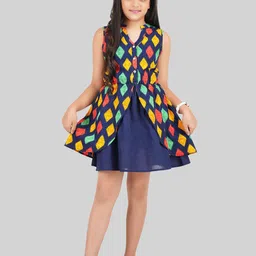 BEING NAUGHTY Girls Abstract Printed Fit & Flare Knee Length Dress-image-86