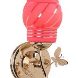 1ST TIME Pink & Pink Textured Metal Traditional Frustum Shaped Wall Lamp-picture-16