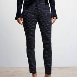 MANGO Women Slim Fit Printed High-Rise Trousers-picture-16