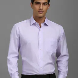 Luxure by Louis Philippe Men Classic Fit Spread Collar Textured Cotton Formal Shirt-image-49