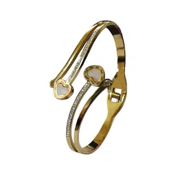 KARISHMA KREATIONS Stainless Steel Gold-Plated Cuff Bracelet image 4