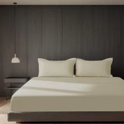 SANSAAR A D'DECOR BRAND LIVE CONSCIOUSLY Sand 1 Bedsheet with 2 Pillow Covers (King)-picture-17