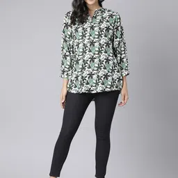 Samhitas Women Printed Mandarin Collar Tunics image 5
