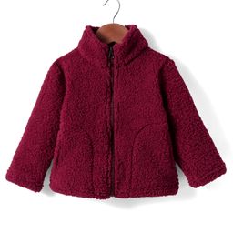 Kanvin Fleece Woven Full Sleeves Solid Colour Winter Jacket - Wine-picture-30