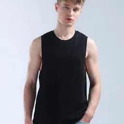 Flying Machine Men Self Design Round Neck Cotton Relaxed Fit T-shirt image 1