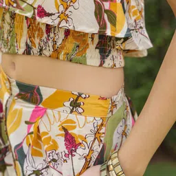 SANSKRUTIHOMES Printed Pure Cotton Halter Neck Top With Trousers Co-Ords image 4