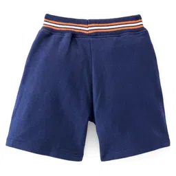 Babyhug Cotton Looper Knit Shorts With Number Embroidery - Navy Blue image 2