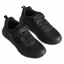 Pine Kids School Shoes with Velcro Closure -Black image 2