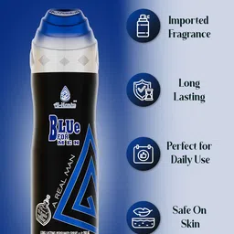 Al-Nuaim Set of 4 Blue For Men Long Lasting Alcohol Free Deodorant - 200 ml each image 2