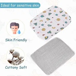 Kuber Industries Infants Pack Of 2 White Space Star Printed Cotton Baby Pillow image 3