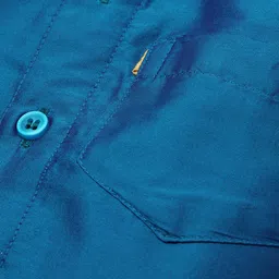 THANGAMAGAN Viscose Half Sleeves Soild Without Lining Shirt - Blue image 5