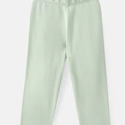 Bonfino 100% Cotton Knit Full Length Striped & Solid Color Leggings Pack Of 3 - Mint Off White & Pink image 4