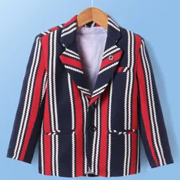 Dapper Dudes Full Sleeves Textured Blazer With Typography Printed Tee Set - Navy Blue image 4