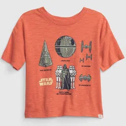 GAP Boys Star Wars Graphic Printed Round Neck Pure Cotton Relaxed Fit T-shirt-image-38