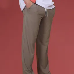 Yazole Men Solid Mid-Rise Relaxed Fit Trousers image 5