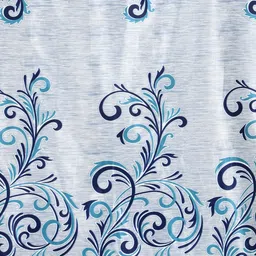 Home Sizzler Blue & Off White Set of 2 Ethnic Motifs Window Curtain image 3