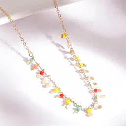 Rubans 18K Gold Plated Multicolor Beaded Star Charm Multi-Layered Necklace image 4