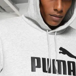 Puma Light Grey Regular Fit Printed Hooded Sweatshirt image 4