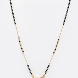 Panash Gold Plated AD Studded & Beaded Mangalsutra Set of 3 image 4