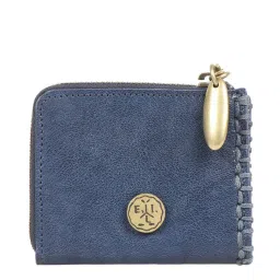 Hidesign EI Flourish W3 Blue Leather Solid Card Holder image 4