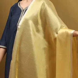 Biba Gold Solid Dupatta image 4