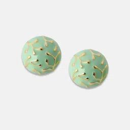 Sohi The Twig Green Stud Earrings for Women image 4