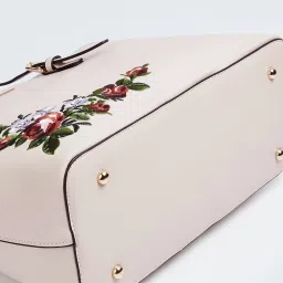 Code by Lifestyle Beige Embroidered Shoulder Handbag image 4