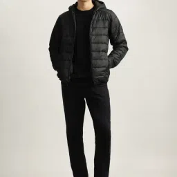 Lindbergh Black Regular Fit Quilted Hooded Jacket image 5