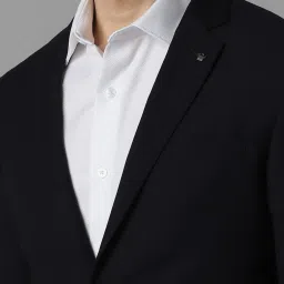 louis philippe Men Navy Slim Fit Solid Formal Blazer image 4