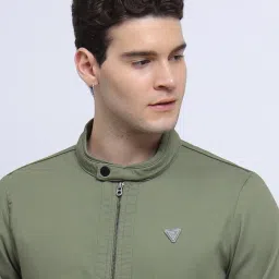 Lee Olive Regular Fit Mandarin Collar Jacket image 4