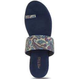 Metro Women's Blue Toe Ring Wedges image 4