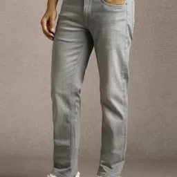 Louis Philippe Grey Cotton Slim Fit Jeans image 3