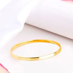 Zavya Timeless Gold Glow 925 Sterling Silver Plain Bangle-picture-20
