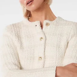 Forever New Cream Textured Cardigan image 4