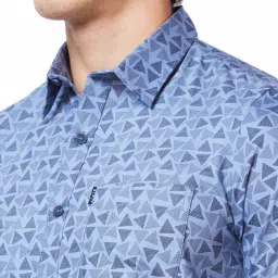 Spykar Grey Cotton Regular Fit Checks Shirt image 4