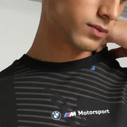 Puma BMW M Motorsport Black Cotton Regular Fit Printed Sports T-Shirt image 4