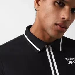 Reebok Black Slim Fit Sports Polo image 4