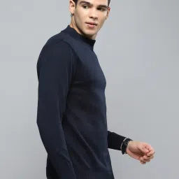 Cloak & Decker by Monte Carlo Navy Blue Regular Fit Striped Pullover image 4