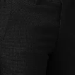 Louis Philippe Black Slim Fit Texture Trousers image 4