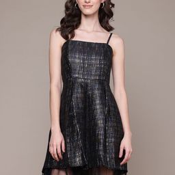 Label Ritu Kumar Layered Tulle Jacquard Fit & Flare Dress-picture-3