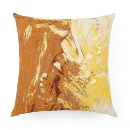 Home4U Marisol Brown & Yellow Cotton Duck Cushion Cover - Set of 1-picture-36