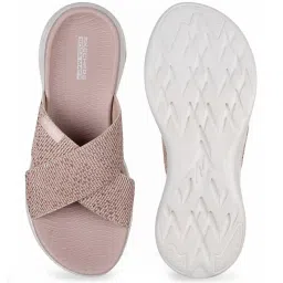 Skechers Women's ON THE GOO 600 Pink Cross Strap Sandals image 4