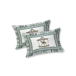 JaipurFabric Green Cotton 180 TC Designer Printed Bedsheet with 2 Pillow Covers image 4