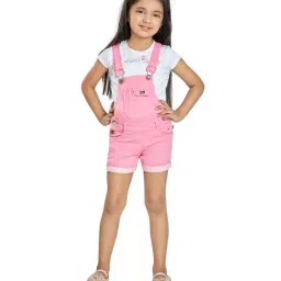 Peppermint Kids Pink Flared Fit Dungaree-image-44